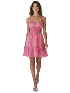 Pink Floral Cami Mini Dress Womens Size Medium